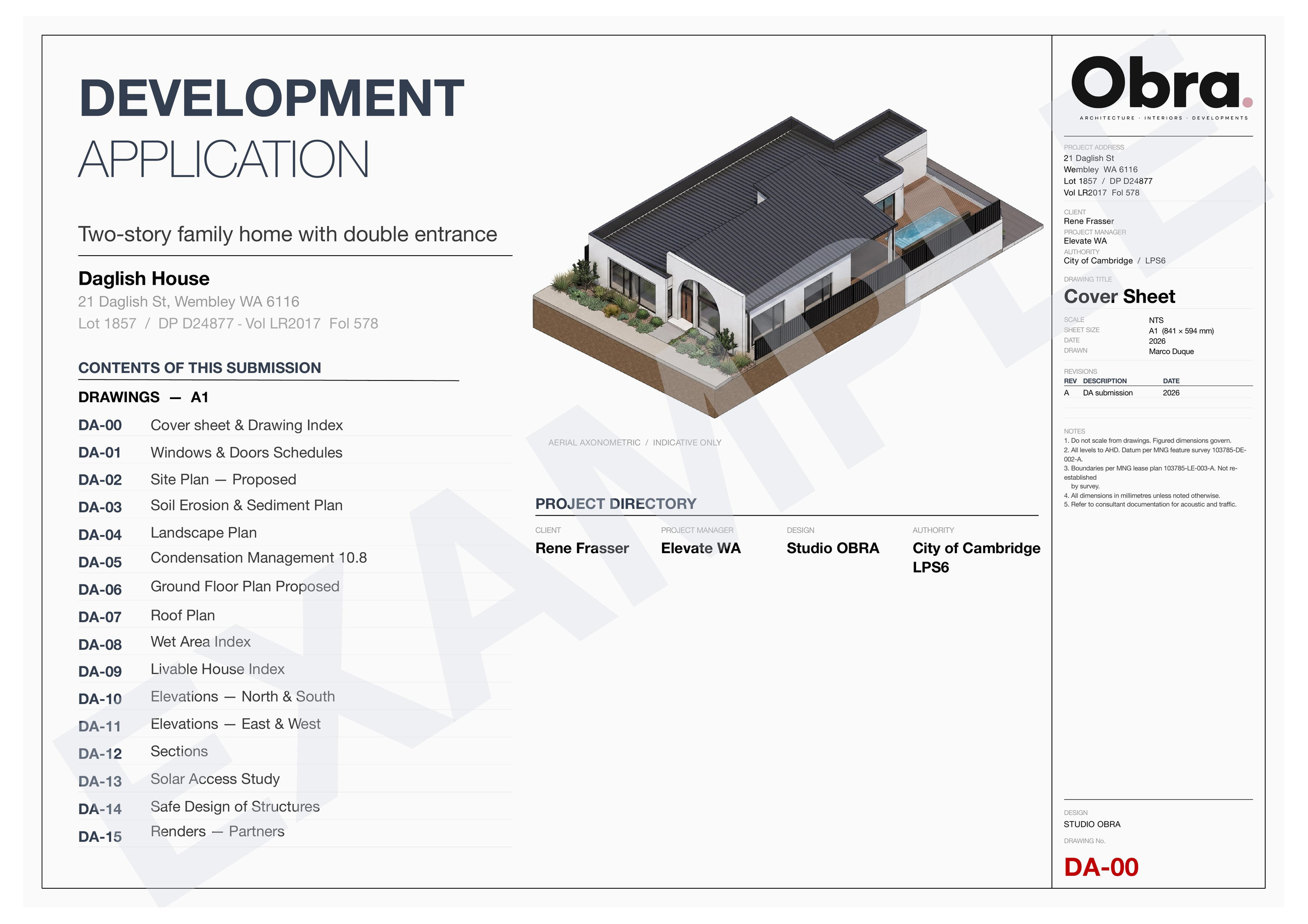 DA and BA documentation for Perth councils